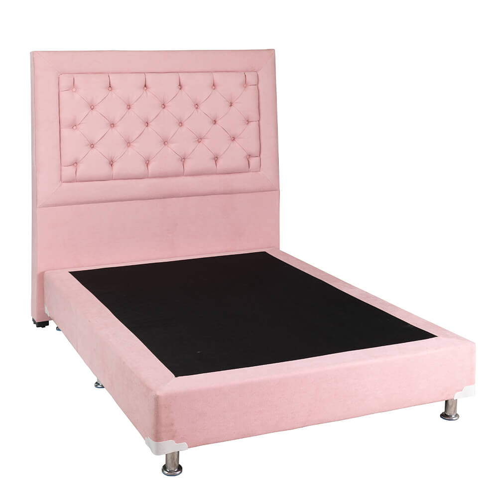 Colchon Matrimonial Spring Air Omega Con Cabecera Dicasa Mary y Box Rosa