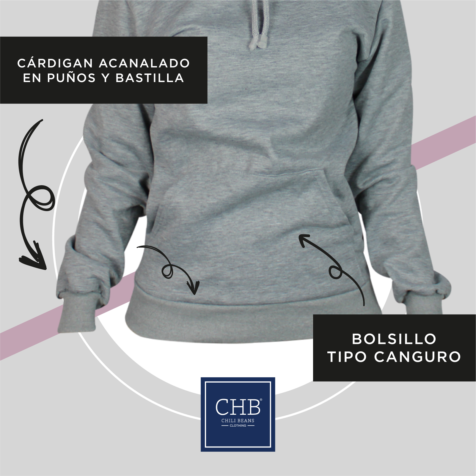 Sudadera Con Capucha Color Hueso Para Mujer CHB Chili Beans Clothing Co.