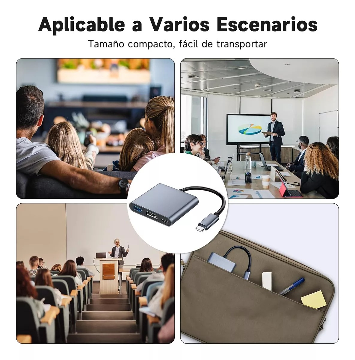 Adaptador Convertidor Usb 3.0 Tipo C A Hdmi 4k 3 En 1