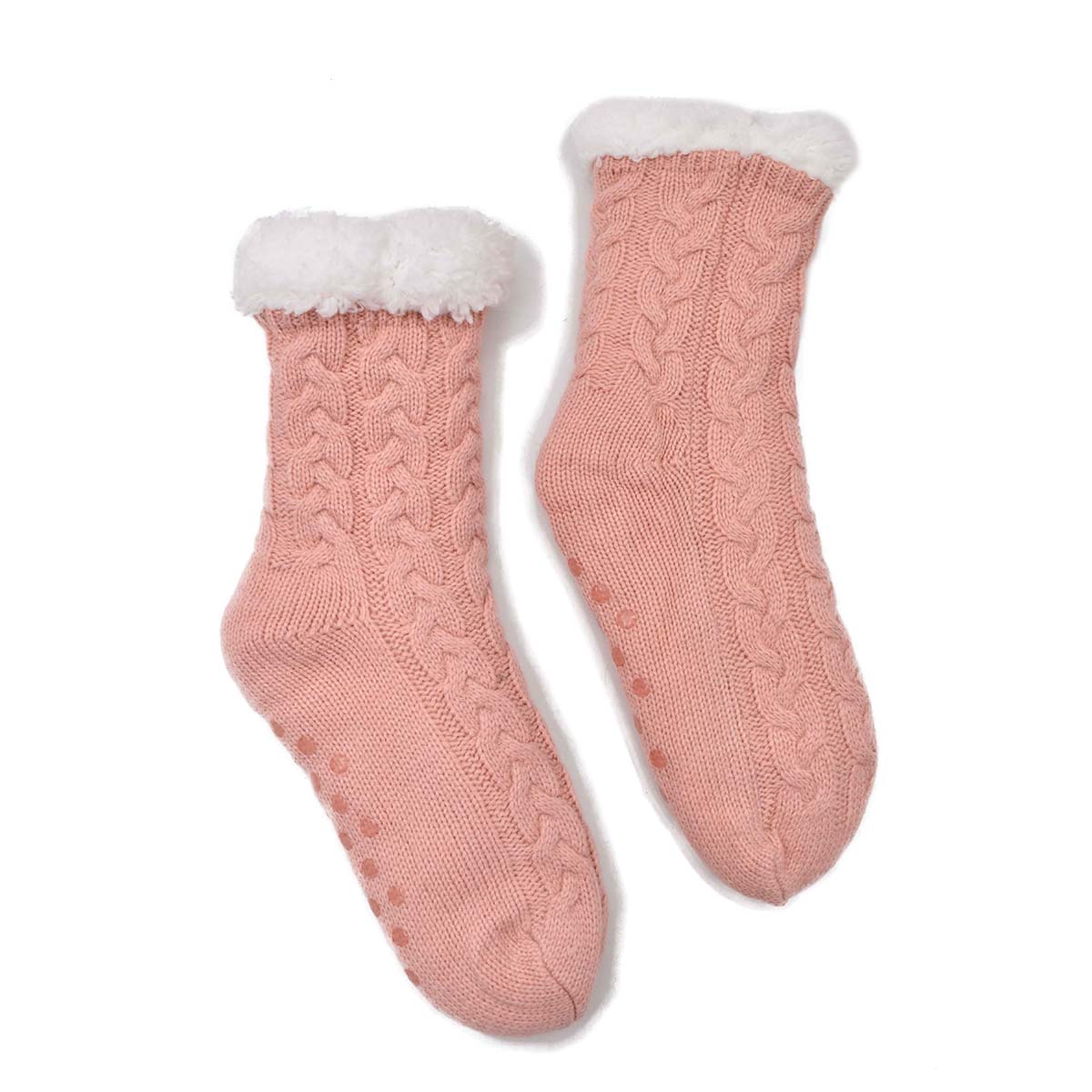 Calcetín Invernal Tejido Rosa Antiderrapante 