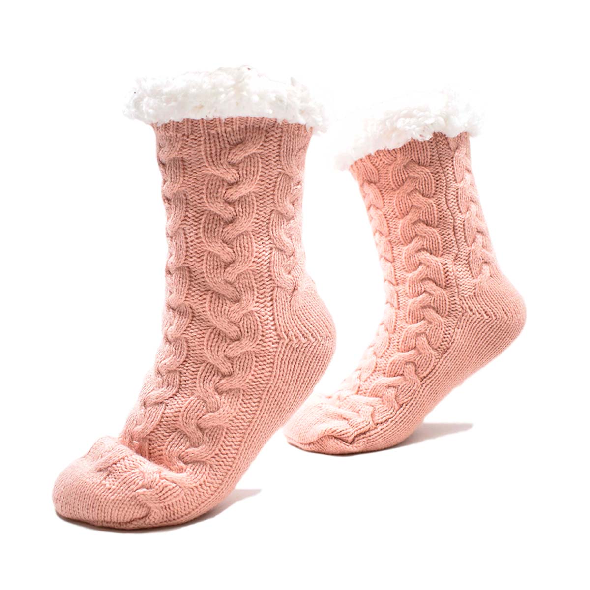 Calcetín Invernal Tejido Rosa Antiderrapante 