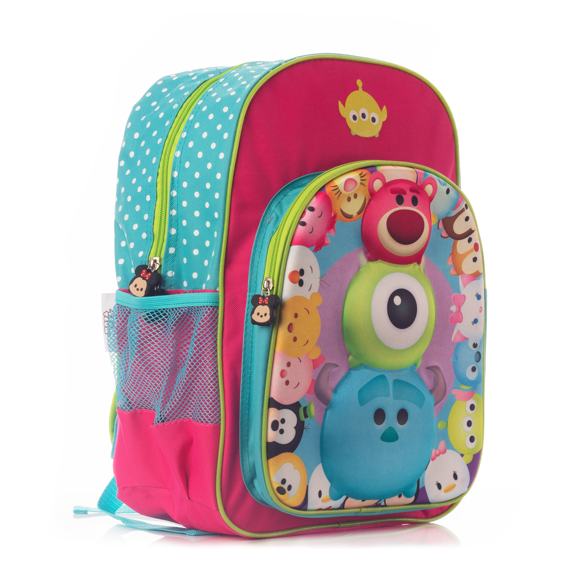 Mochila Escolar Atm Disney Tsum Tsum 1647 Color Fucsia Diseño Liso