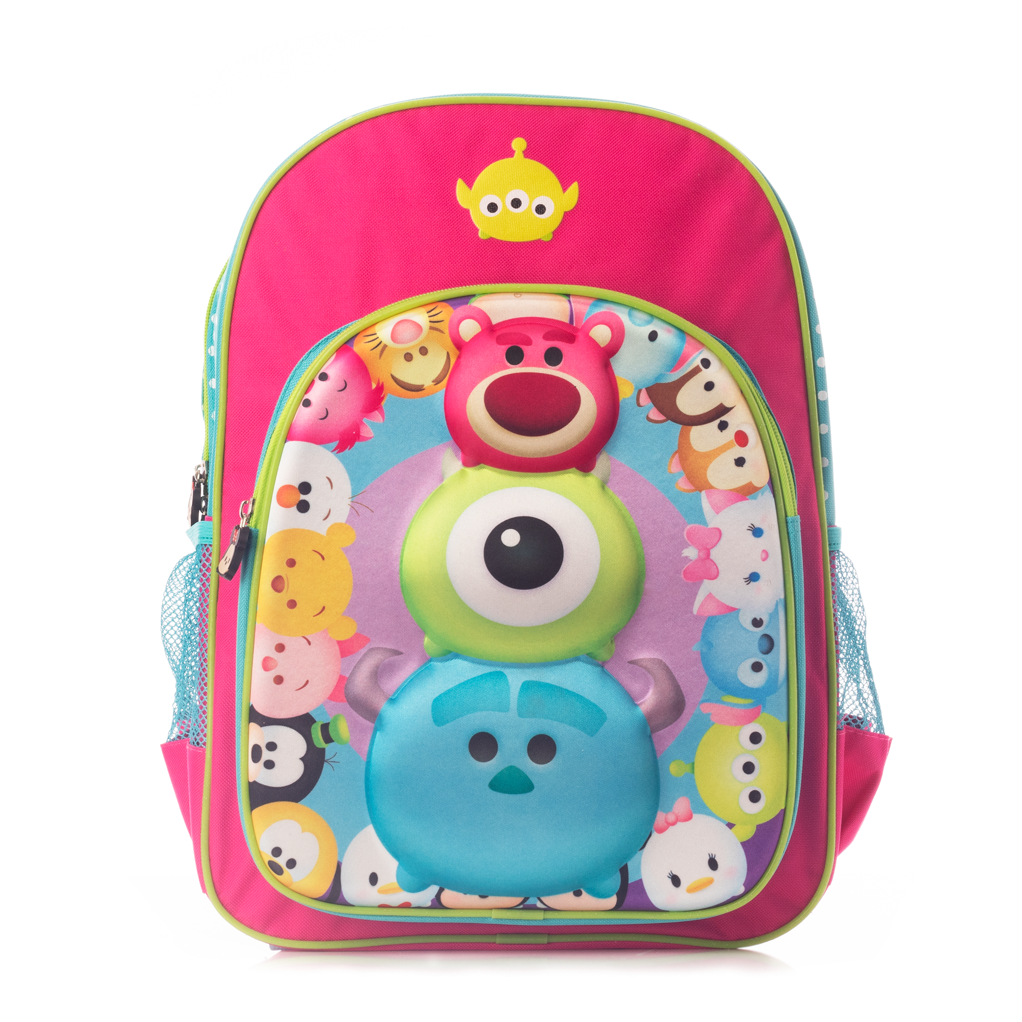 Mochila Escolar Atm Disney Tsum Tsum 1647 Color Fucsia Diseño Liso