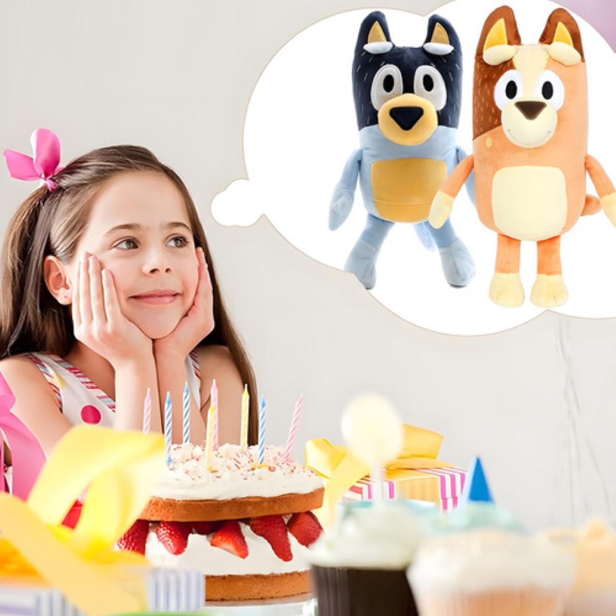 2 Piezas Bluey Familia Bluey Bingo Peluche Mamá y papá