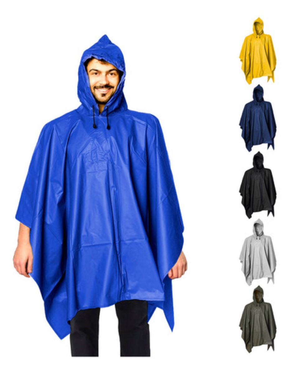 Capa Impermeable Portátil Para Lluvia Tipo Manga Con Capucha azul marino