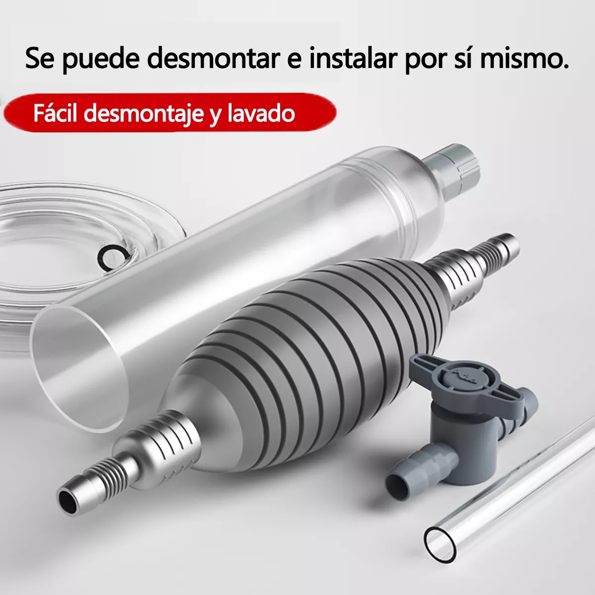  Kit De 6 En 1 Sifon Manual Para Acuarios Pecera Lava Grava