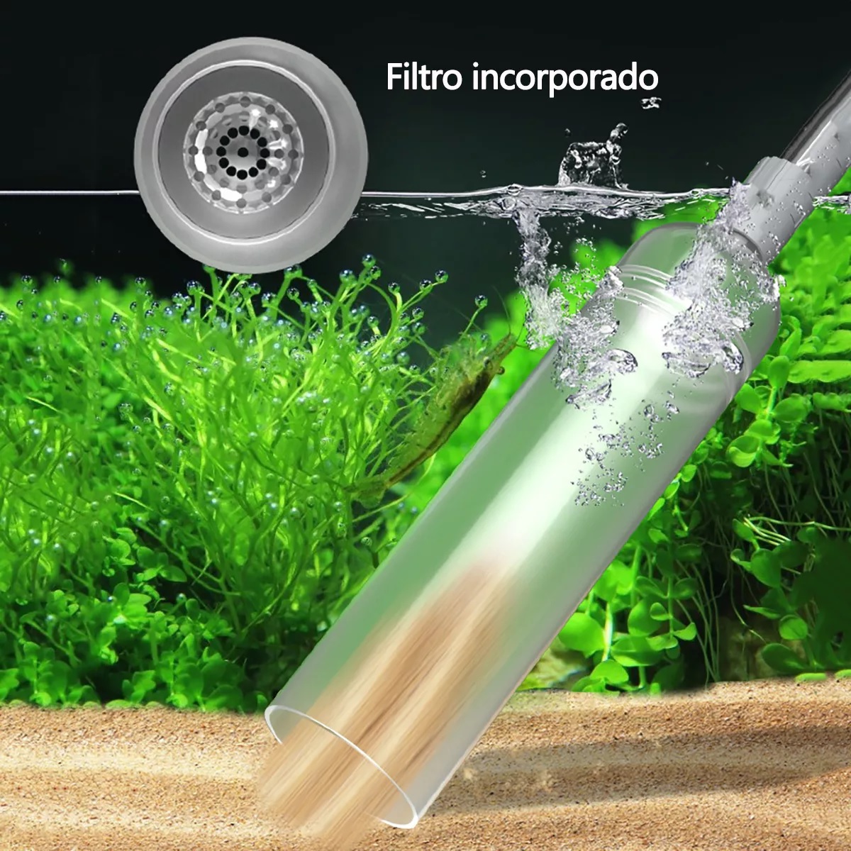  Kit De 6 En 1 Sifon Manual Para Acuarios Pecera Lava Grava