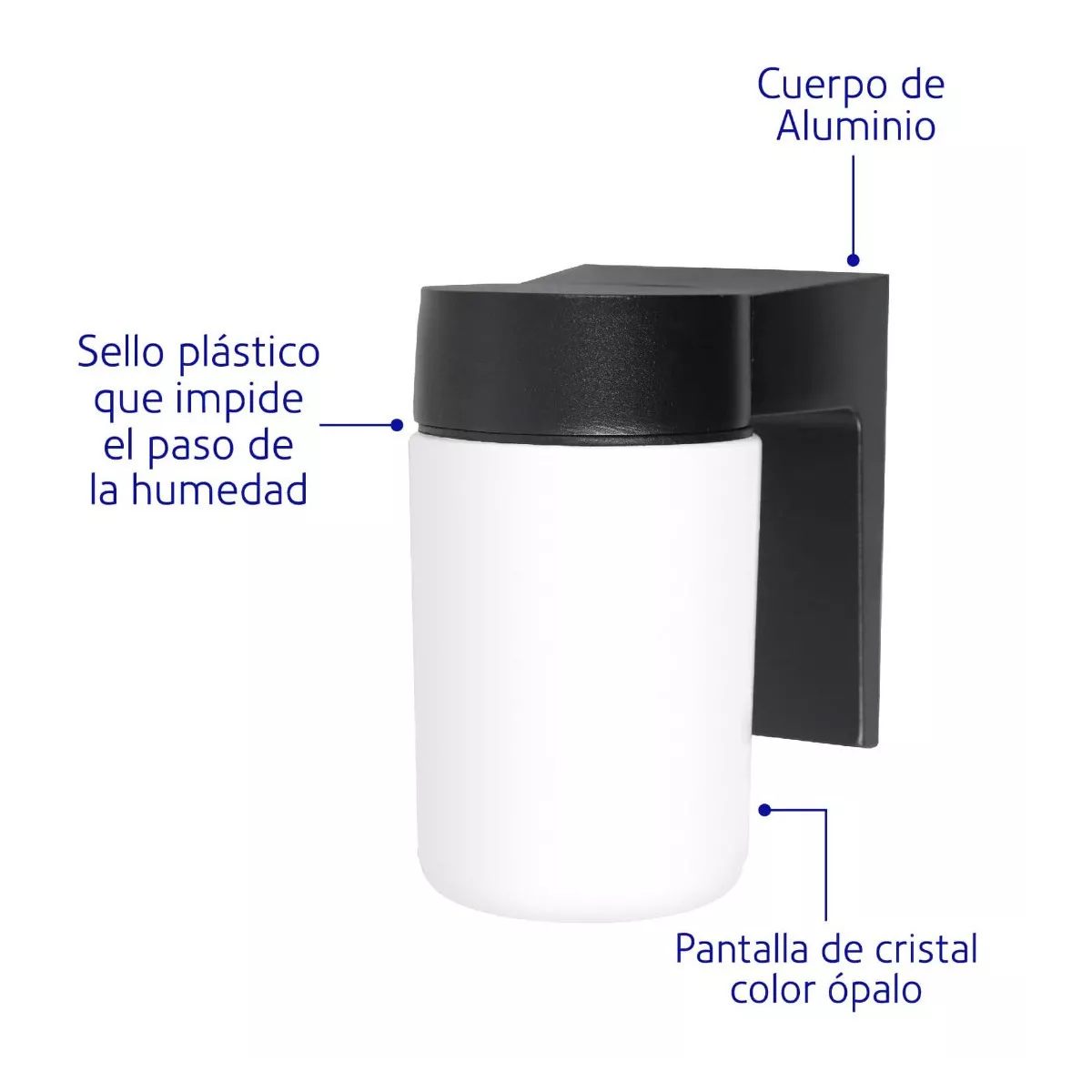 Lámpara farol led de pared 47287 estructura color negro