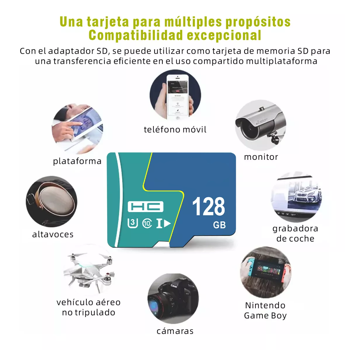 Tarjeta De Memoria 128gb Memory Tf Card Memory Sd Adaptador