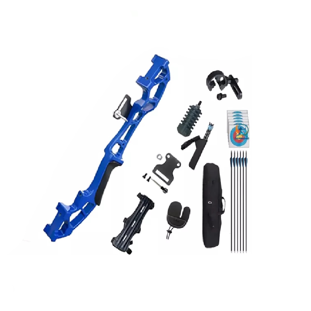 Kit Arco Recurvo Deportivo Flechas Y Accesorios Para Adultos Azul