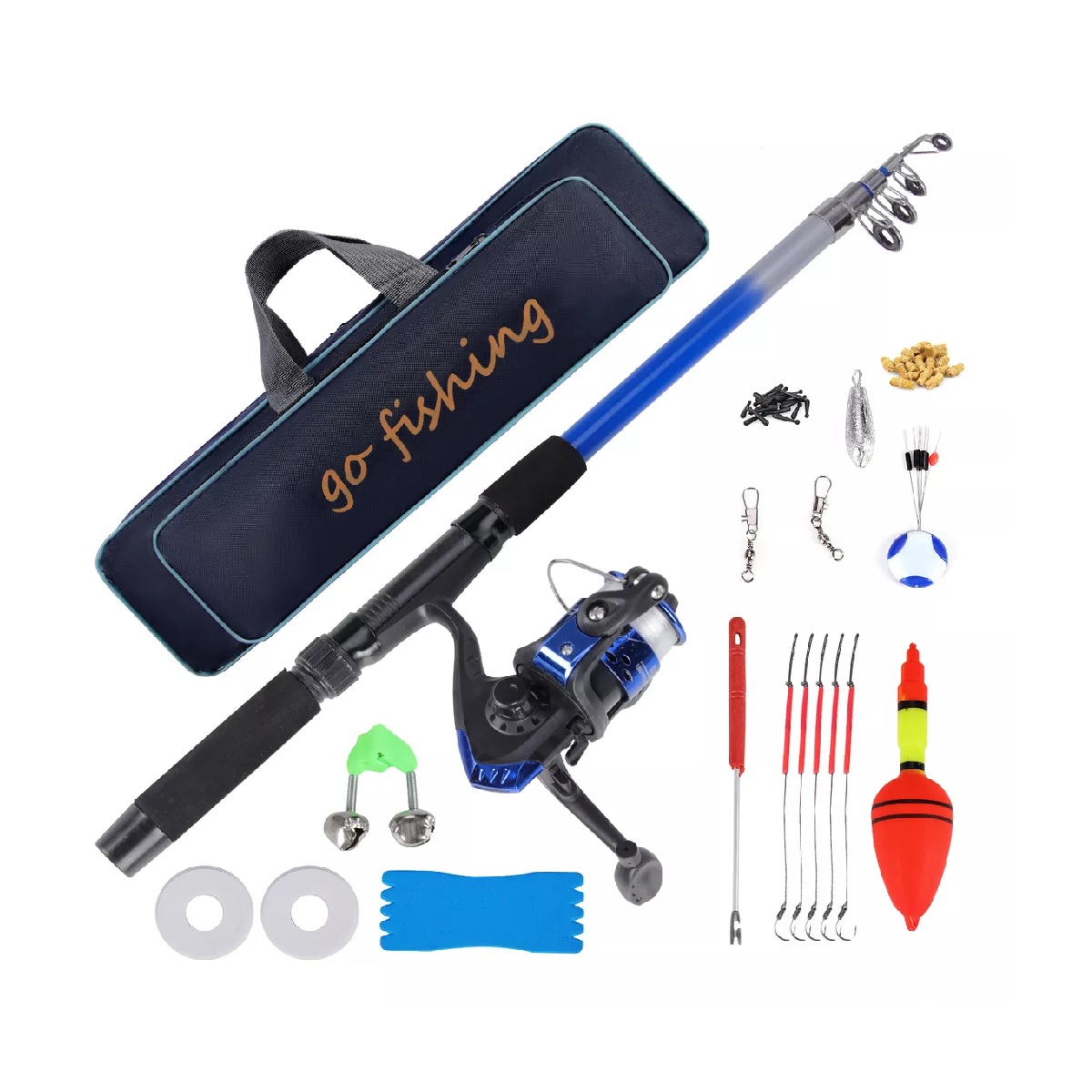 Combo 1.8m Caña De Pescar Accesorios Para Pesca Con Señuelo 