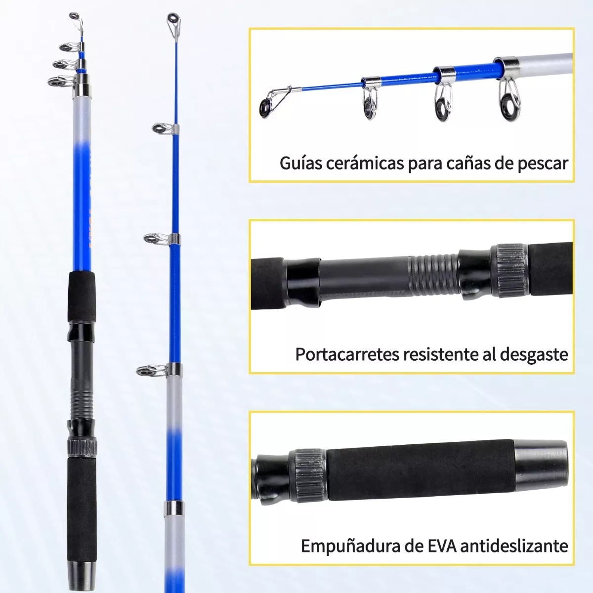 Combo 1.8m Caña De Pescar Accesorios Para Pesca Con Señuelo 