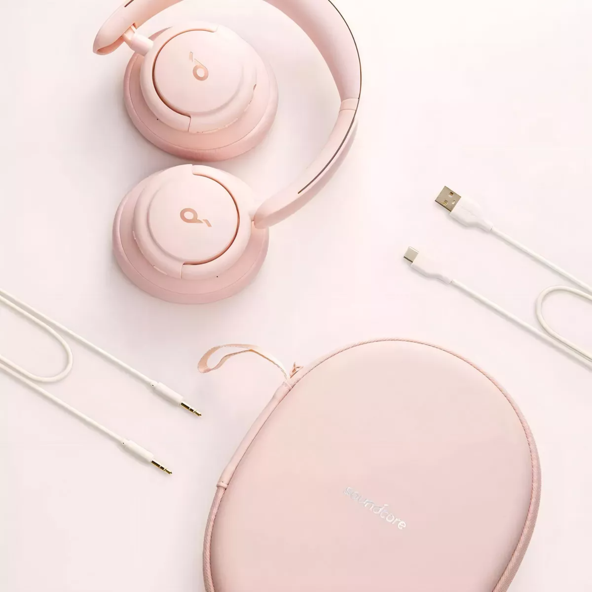 Audífonos Diadema Soundcore by Anker Life Q30 con Cancelación Activa de Ruido hasta 95% Múltiples Modos Alta Resolución Tiempo de Reproducción 40 Horas para Gym y Gaming Color Sakura Pink