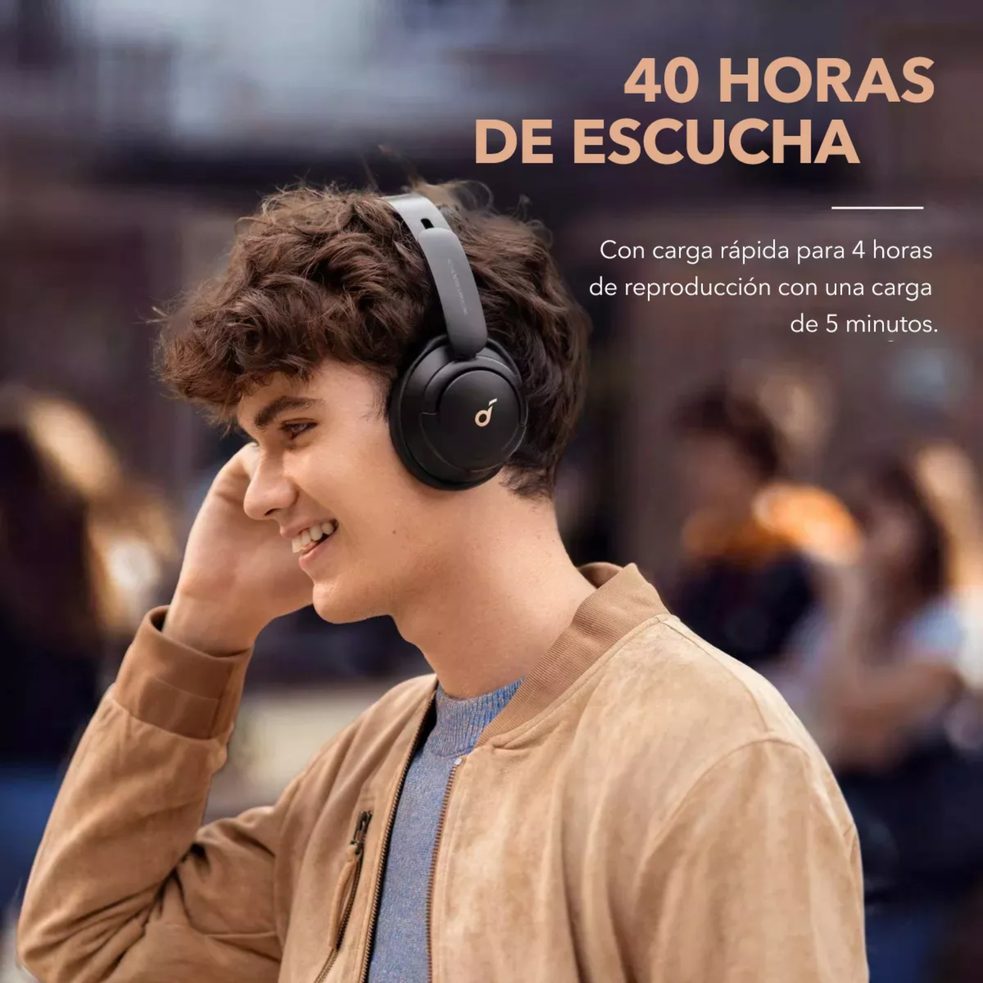 Auriculares inalámbricos Soundcore Life Series Life Q30 A3028 Black con cancelación de ruido