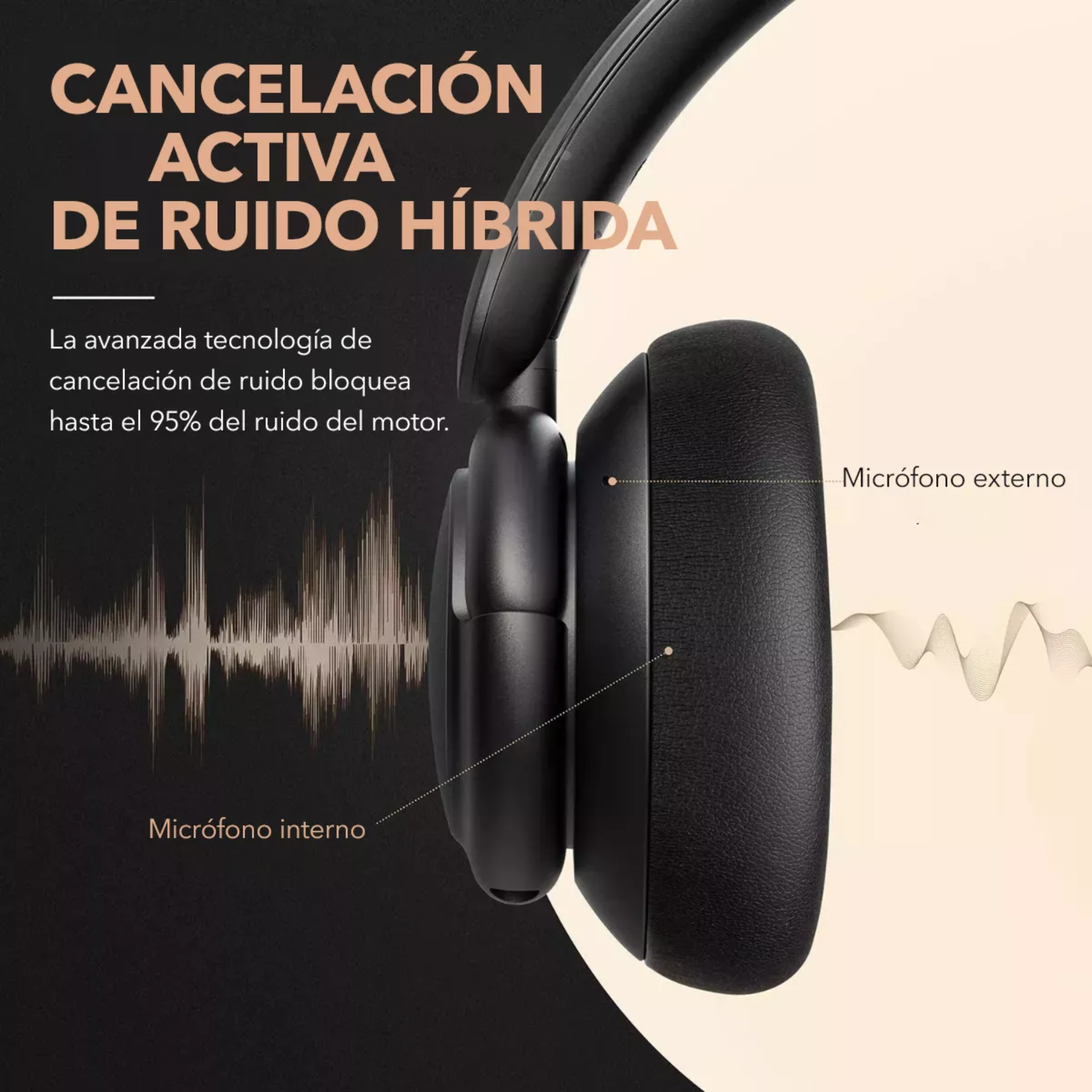 Auriculares inalámbricos Soundcore Life Series Life Q30 A3028 Black con cancelación de ruido