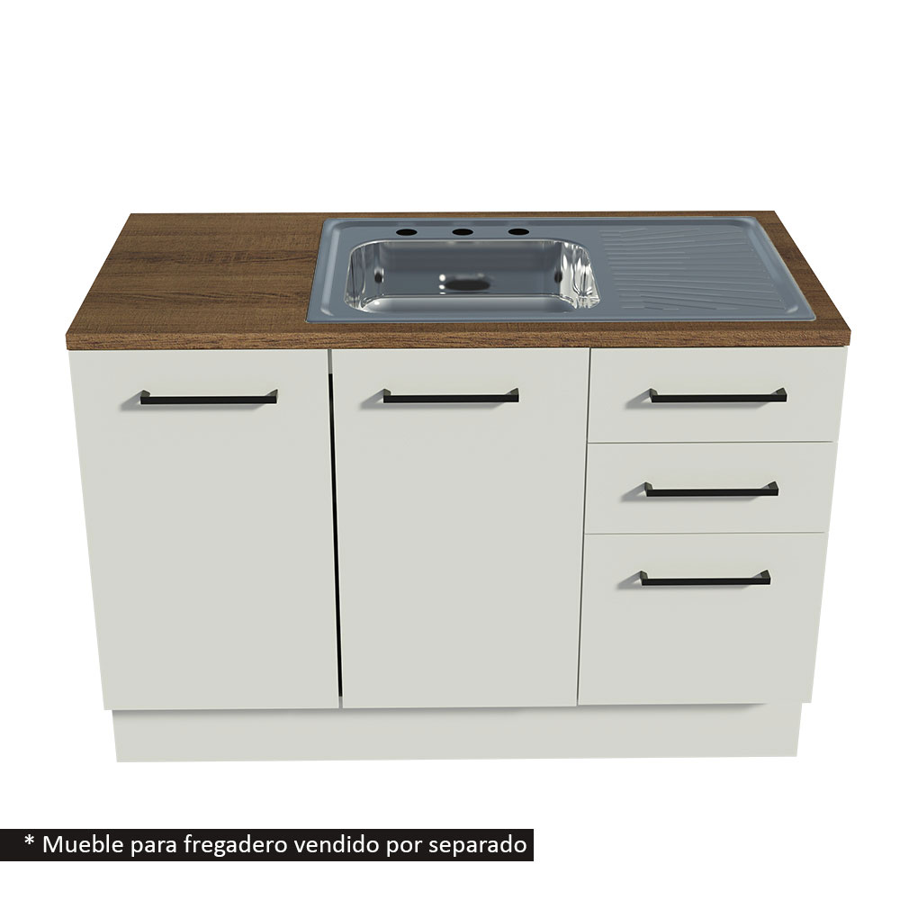 Mueble de Cocina Encimera con Tarja de Inox Luna 120cm 01