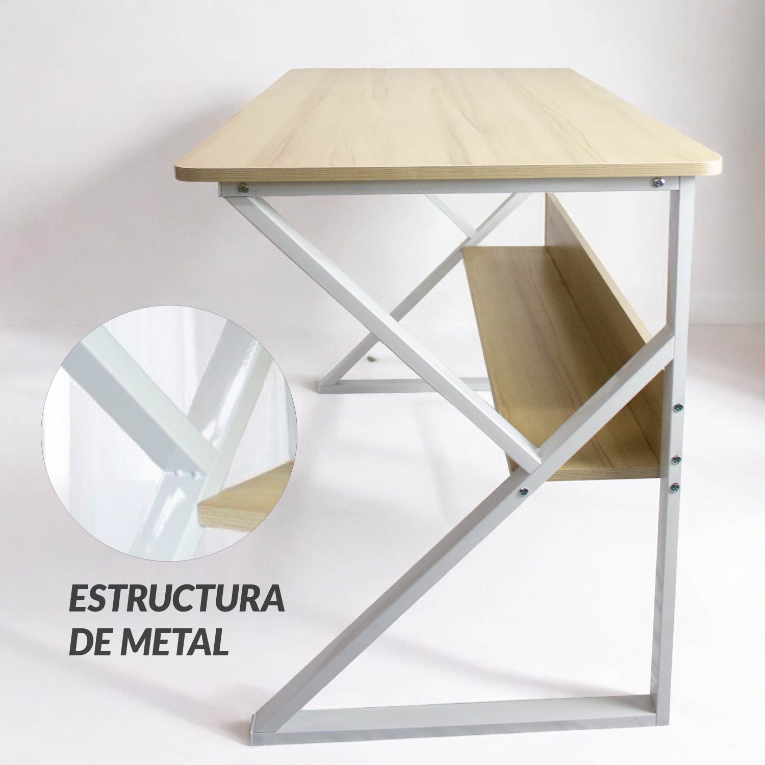 Ilios Innova Escritorio para computadora Estilo Minimalista (Maple)