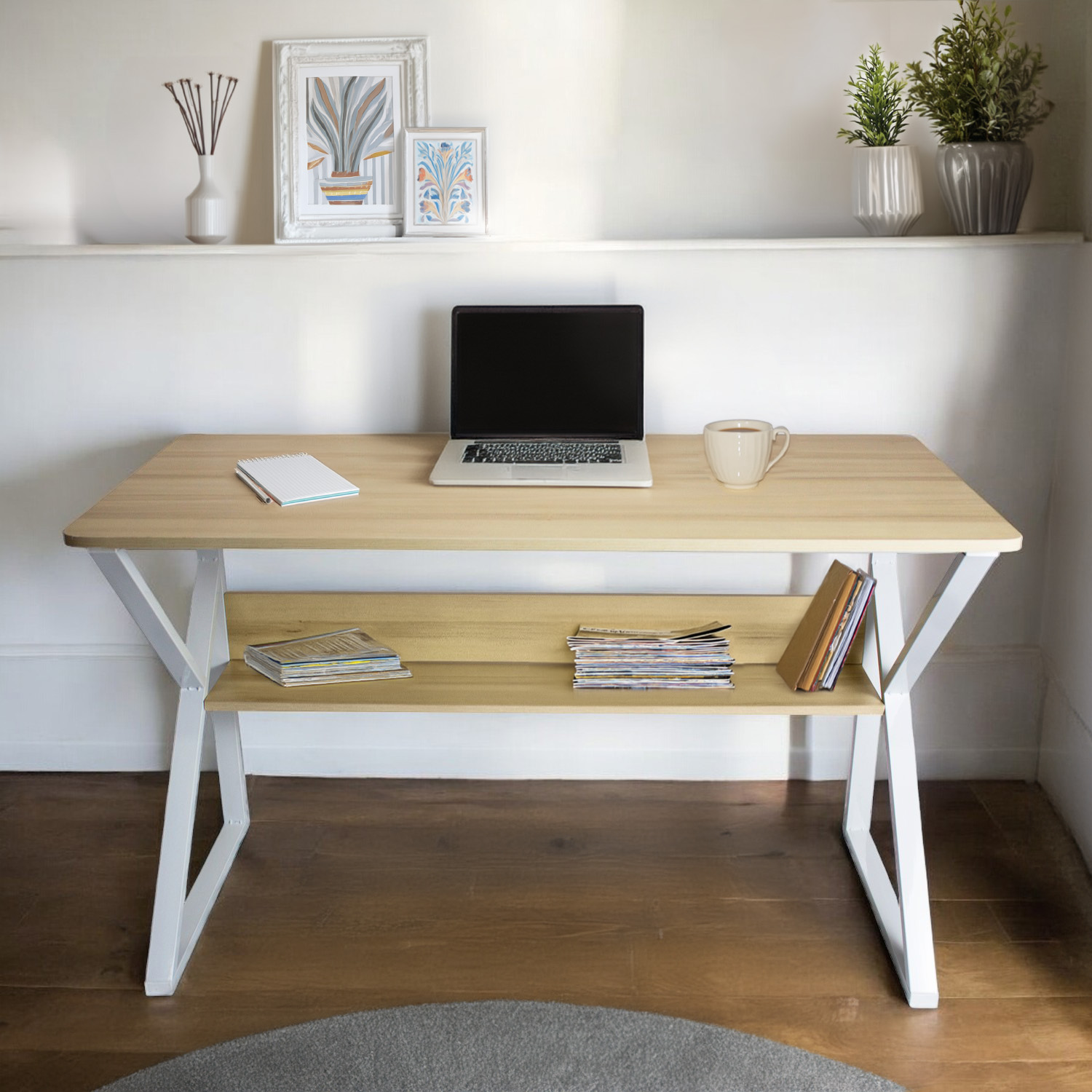 Ilios Innova Escritorio para computadora Estilo Minimalista (Maple)