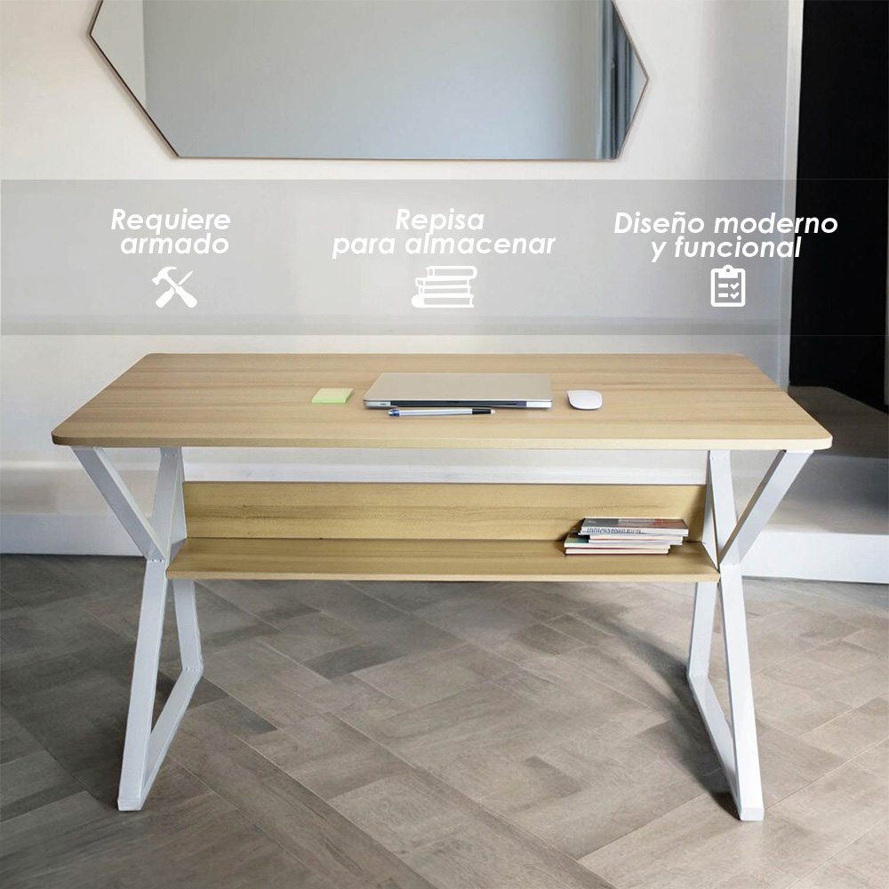 Ilios Innova Escritorio para computadora Estilo Minimalista (Maple)