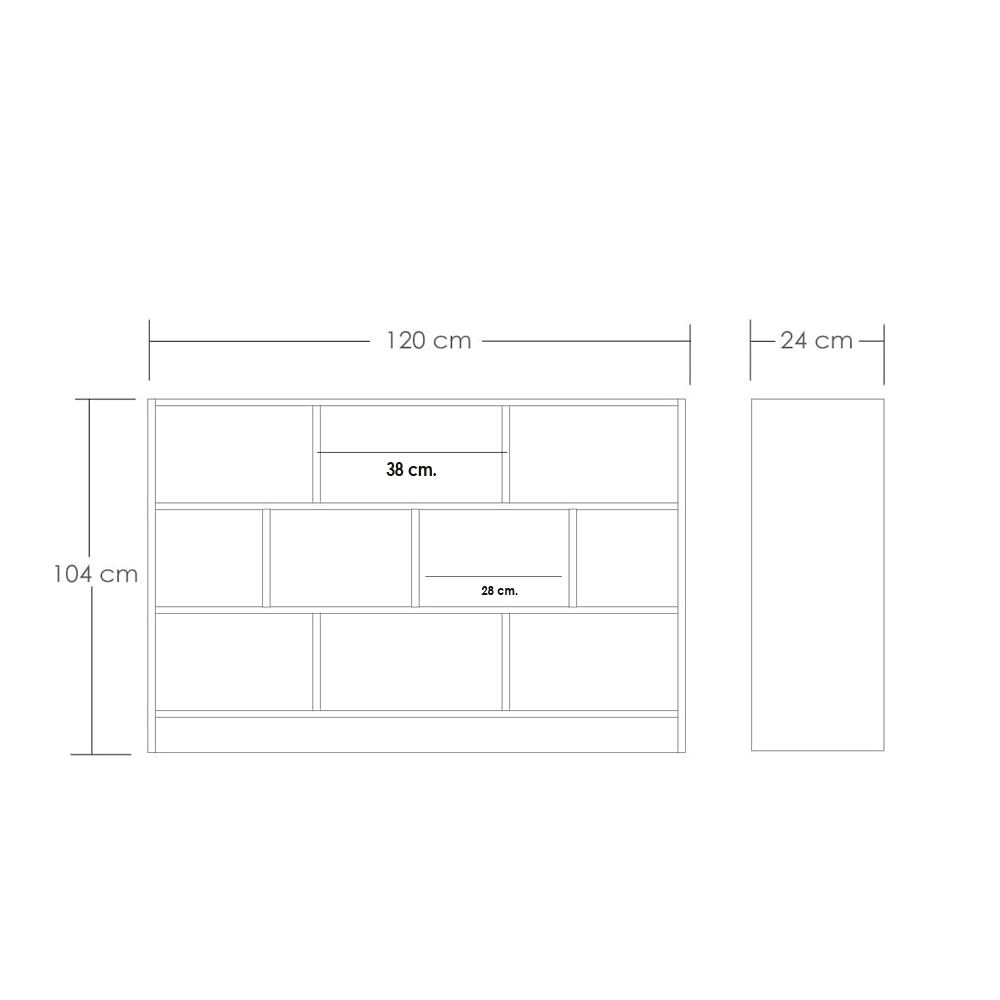 Ilios Innova Organizador de 10 Cubos, librero para Sala, Estancia, Oficina o estudio Estante Multifuncional Elegante librero minimalista.