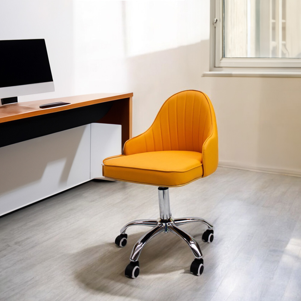 Ilios Innova | Elegante Silla para Oficina Tokio Naranja | Silla Ajustable y Cómoda para Home Office | Silla con ruedas | Sillas de escritorio