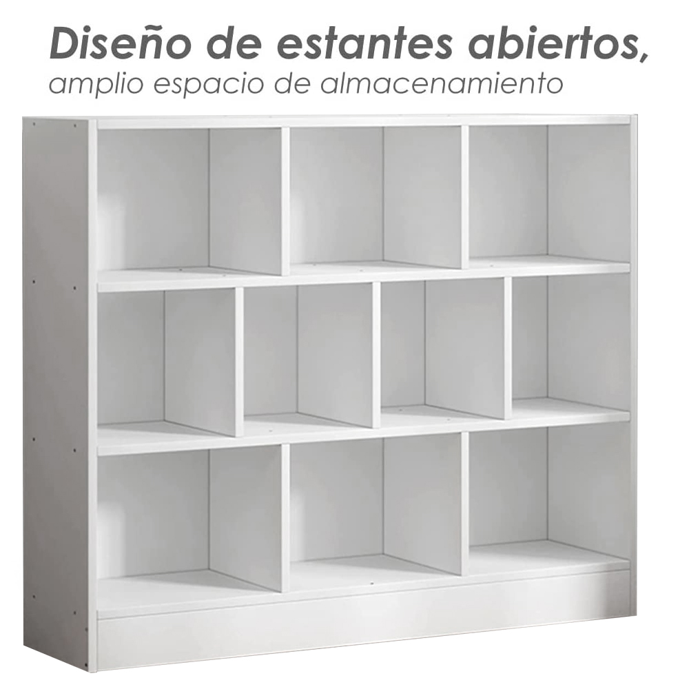 Ilios Innova Organizador de 10 Cubos, librero para Sala, Estancia, Oficina o estudio Estante Multifuncional Elegante librero minimalista.