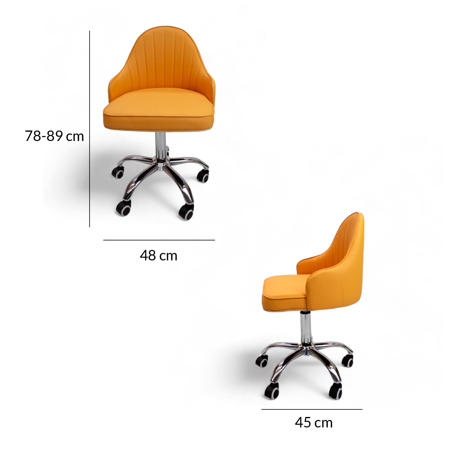 Ilios Innova | Elegante Silla para Oficina Tokio Naranja | Silla Ajustable y Cómoda para Home Office | Silla con ruedas | Sillas de escritorio