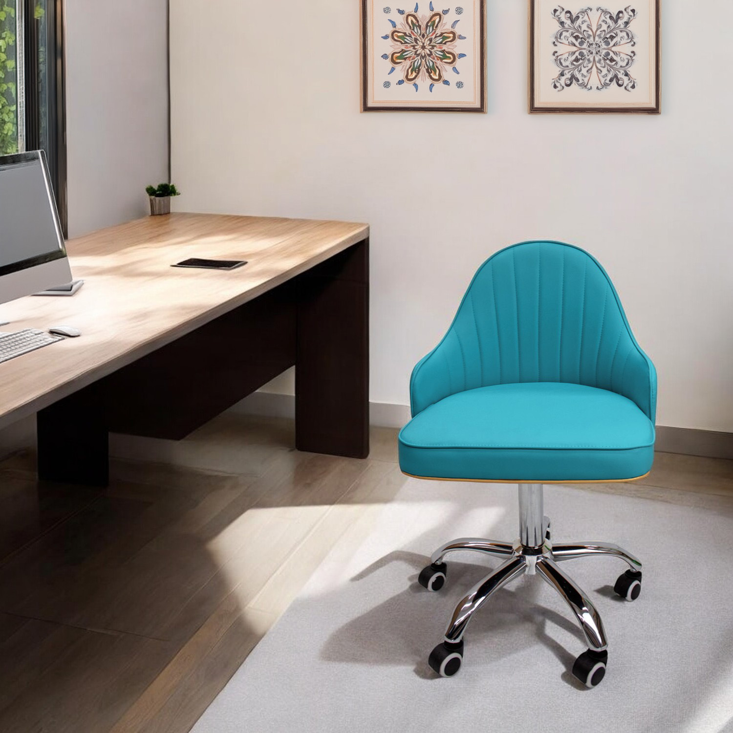 Ilios Innova | Elegante Silla para Oficina Tokio Azul| Silla Ajustable y Cómoda para Home Office | Sillas de escritorio