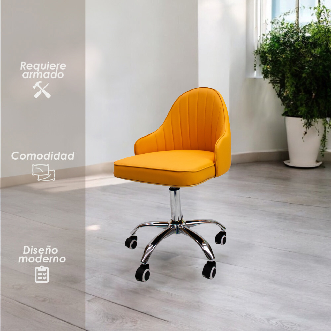 Ilios Innova | Elegante Silla para Oficina Tokio Naranja | Silla Ajustable y Cómoda para Home Office | Silla con ruedas | Sillas de escritorio