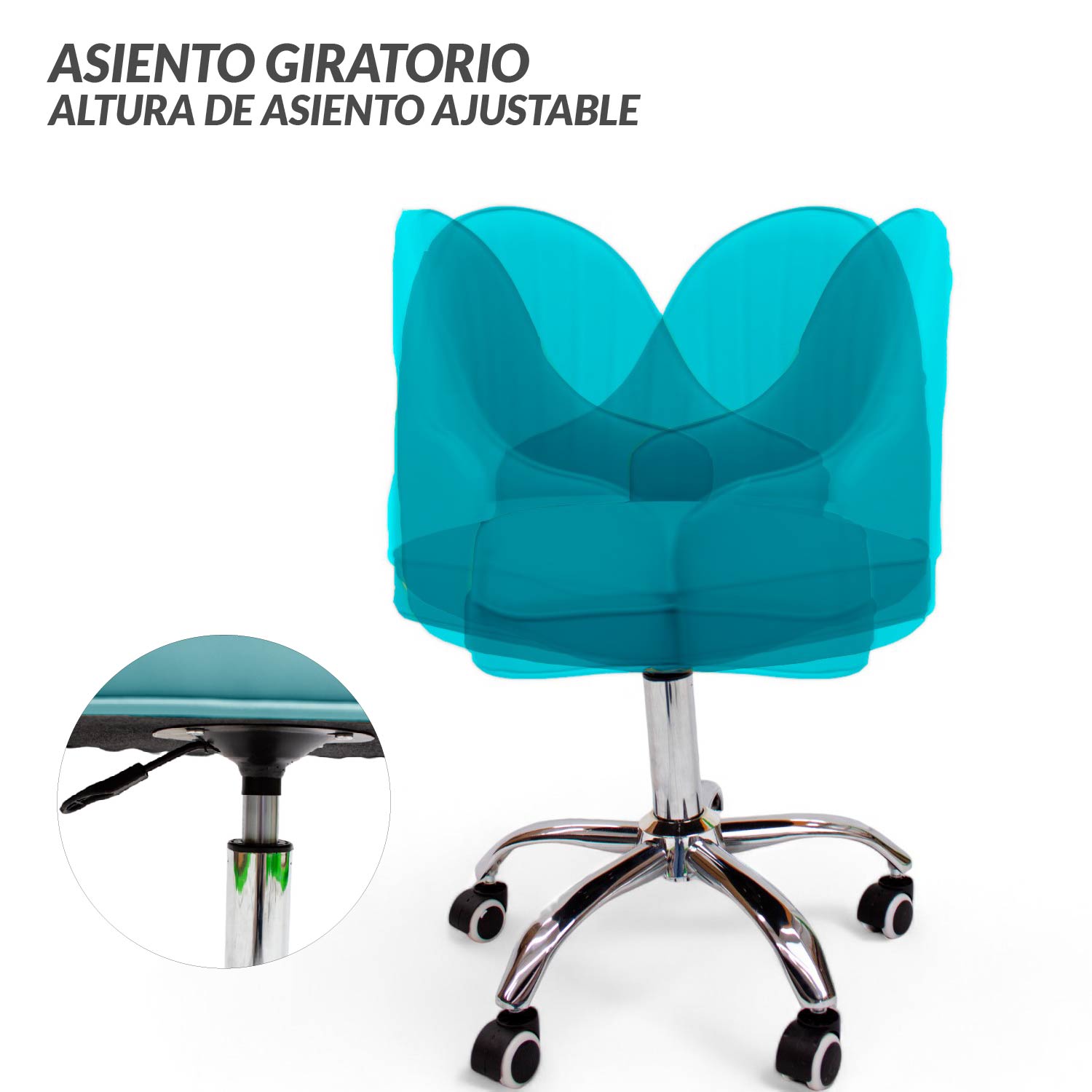 Ilios Innova | Elegante Silla para Oficina Tokio Azul| Silla Ajustable y Cómoda para Home Office | Sillas de escritorio