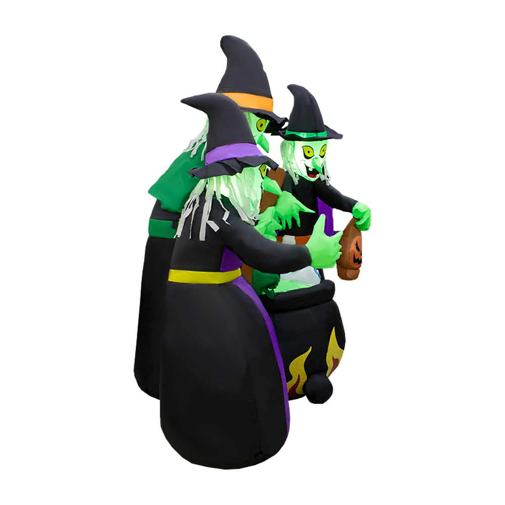 Inflable De Halloween Brujas en Caldero 1.8mts Con Luz Decorativo Exterior