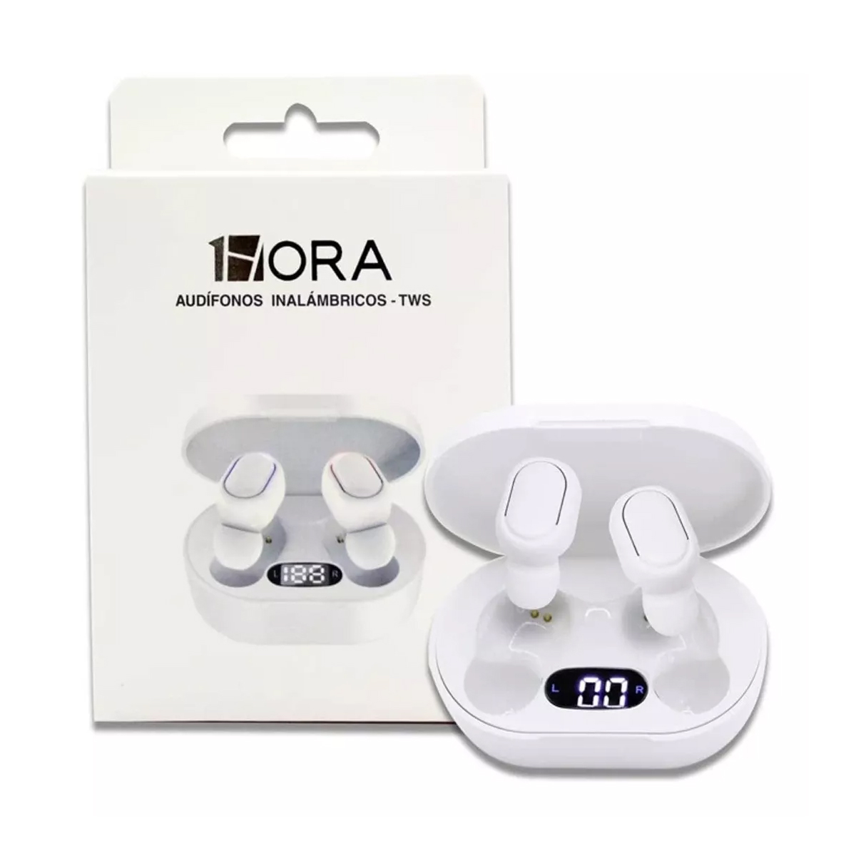 Audífonos In-ear Inalámbricos 1hora Negro Bluetooth BLANCO/NEGRO