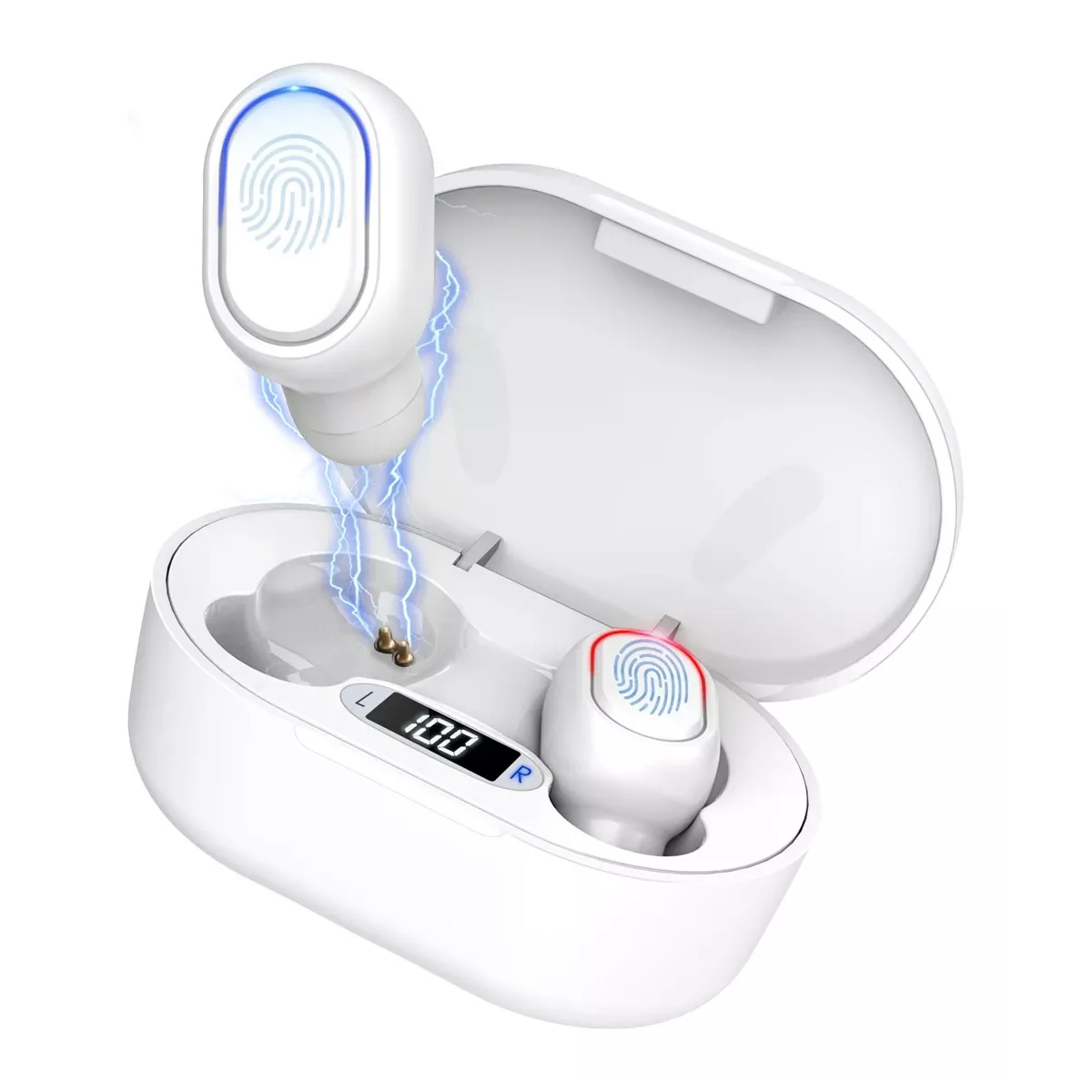 Audífonos In-ear Inalámbricos 1hora Negro Bluetooth BLANCO/NEGRO