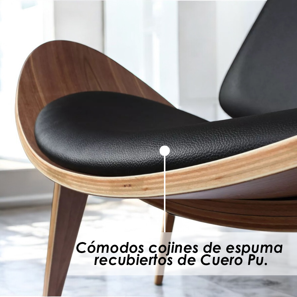 Silla Shell Concha Ilios Innova Negra