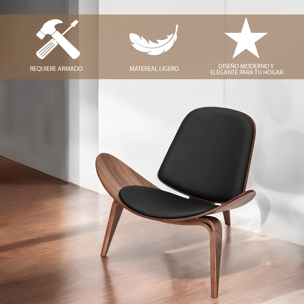 Silla Shell Concha Ilios Innova Negra