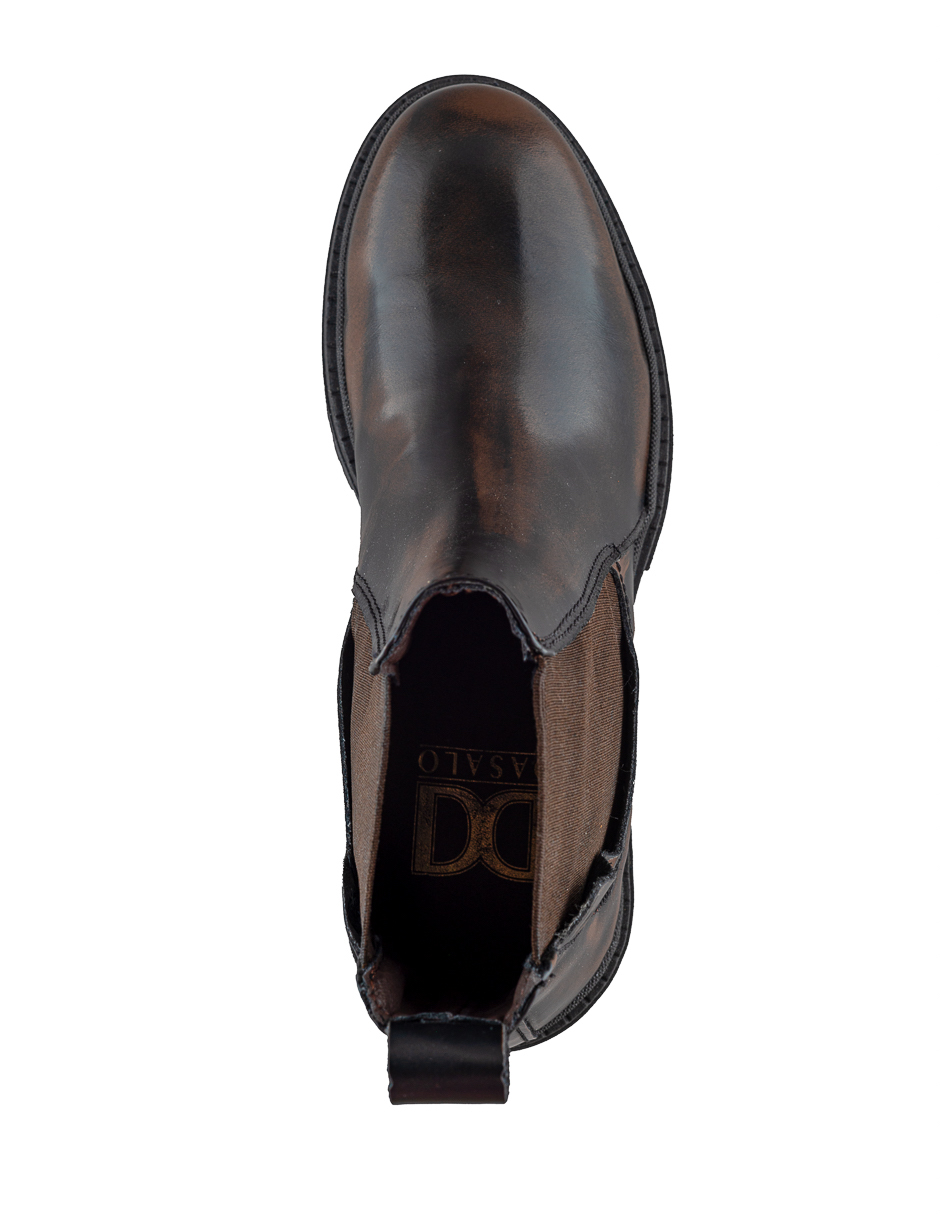Bota Chelsea de Piel Café para Hombre con Suela Chunky Dasalo