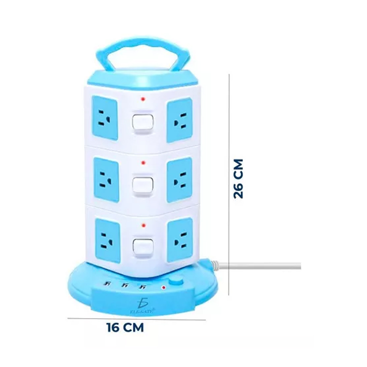 Torre Multi Contacto 3 Puertos Usb 5v 2.1a Enchufe México