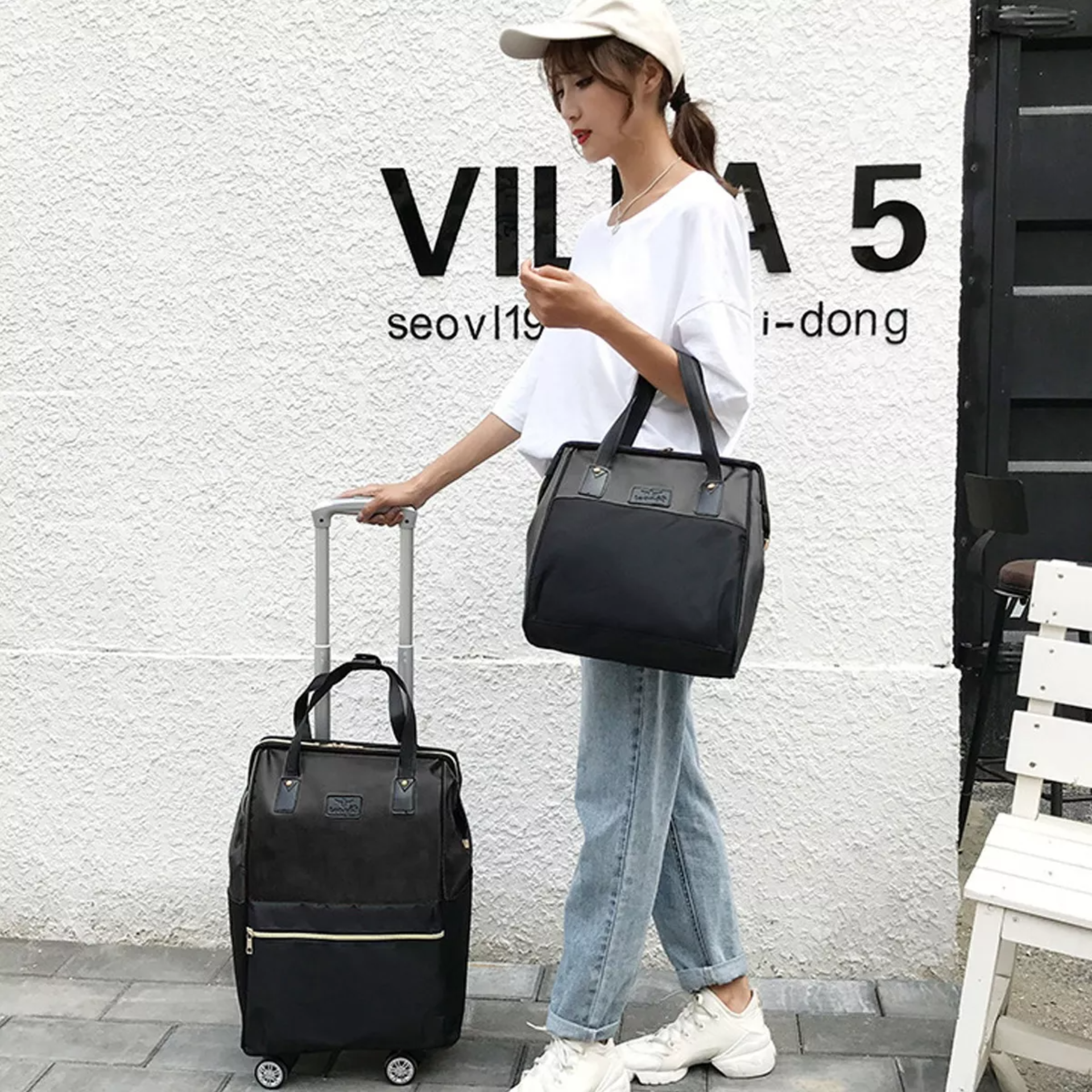 Set 2 Maleta Con 4 Ruedas Mano 20in 15kg Mochilas Escolares De Viaje Bolsa Aprobado Por Avión Impermeable Para Laptop 15.6 Pulgadas Backpack Totebag