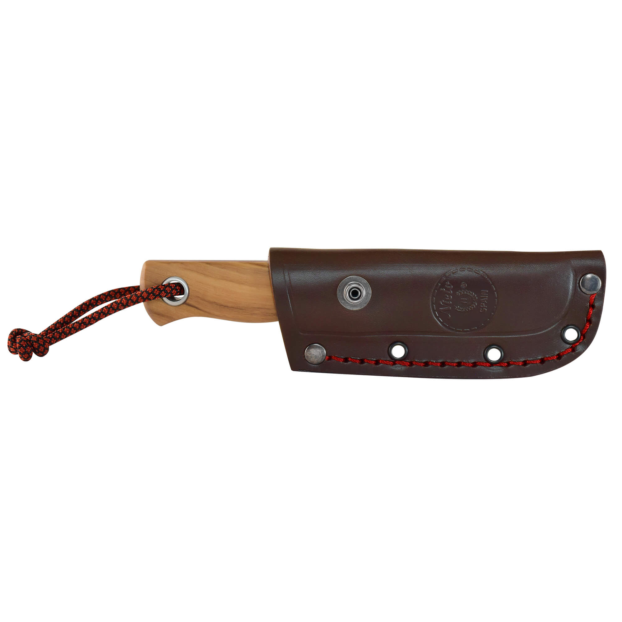 Cuchillo "Sioux-Nessmuk Mini", con funda de cuero, acero vanadio, dureza 1.4116