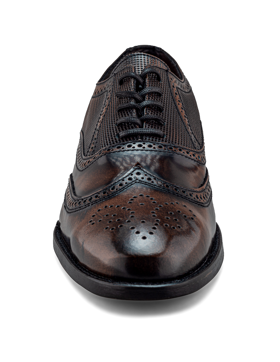 Zapato Bostoniano De Piel Vacuno Café Formal Para Hombre