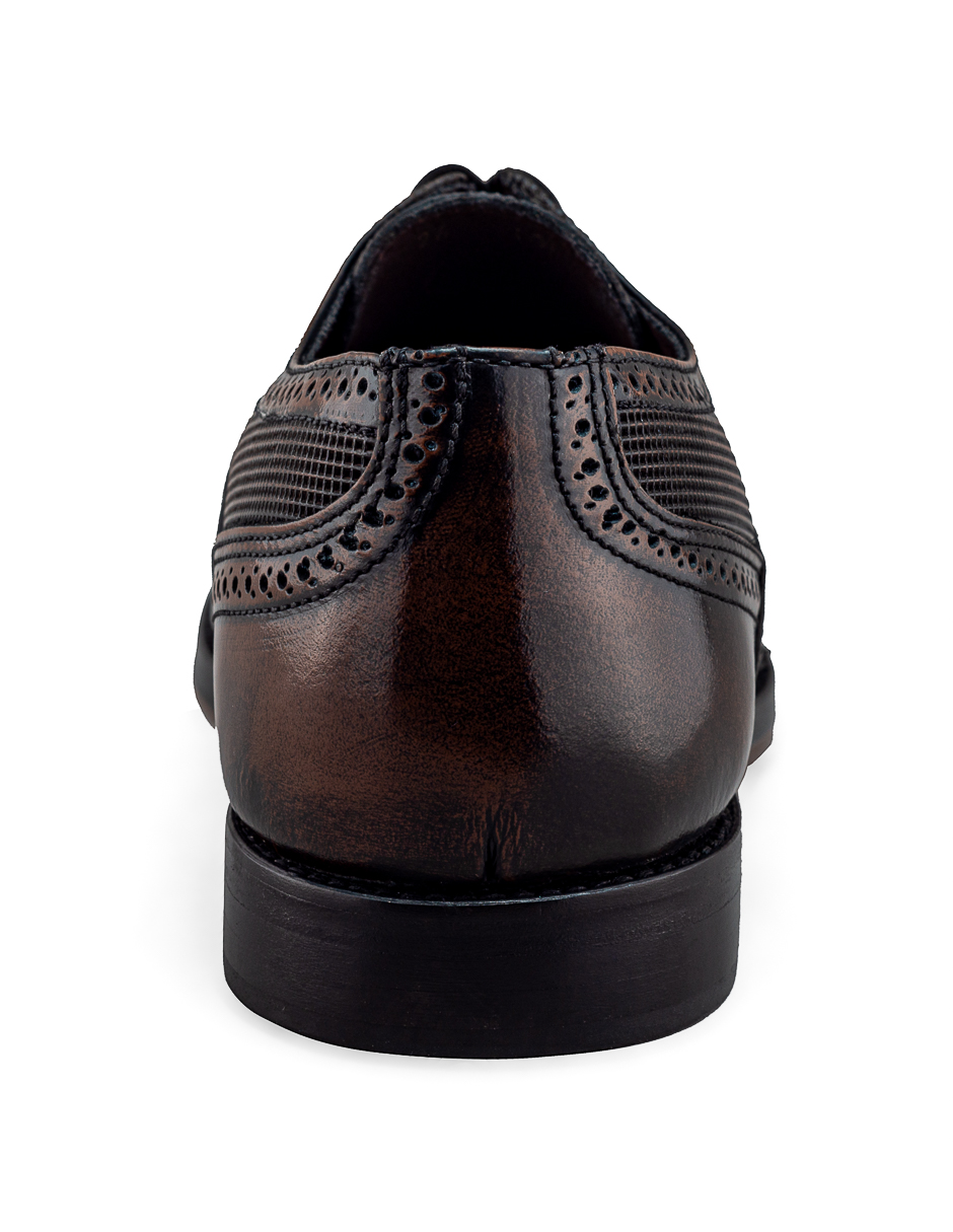 Zapato Bostoniano De Piel Vacuno Café Formal Para Hombre