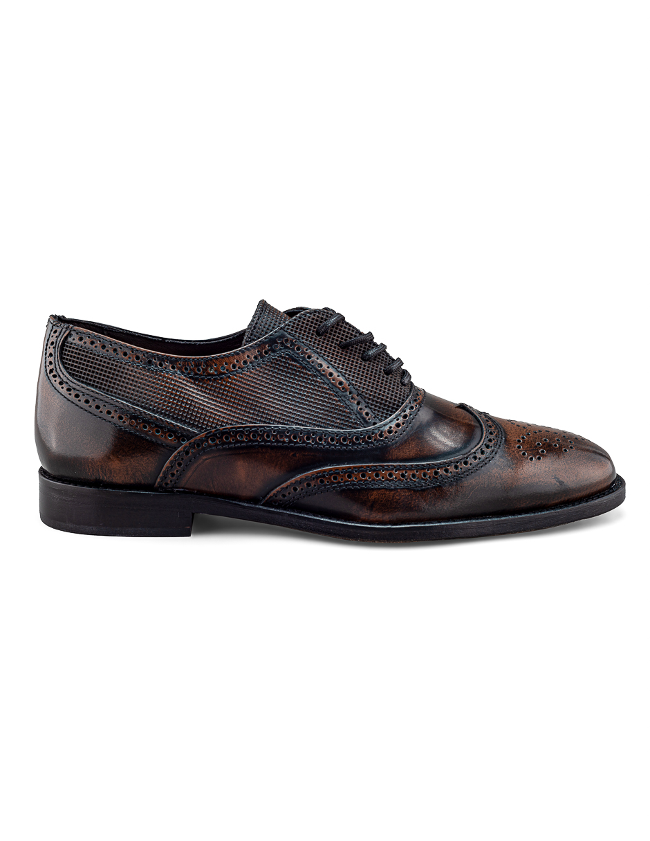Zapato Bostoniano De Piel Vacuno Café Formal Para Hombre