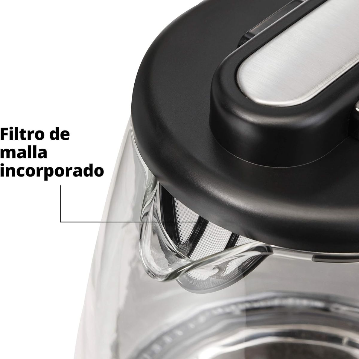 Hamilton Beach Vidrio Eléctrica De 1,7, Tetera Pequeño Electrodoméstico Cocina, Negro (Black), 1.7 Litros