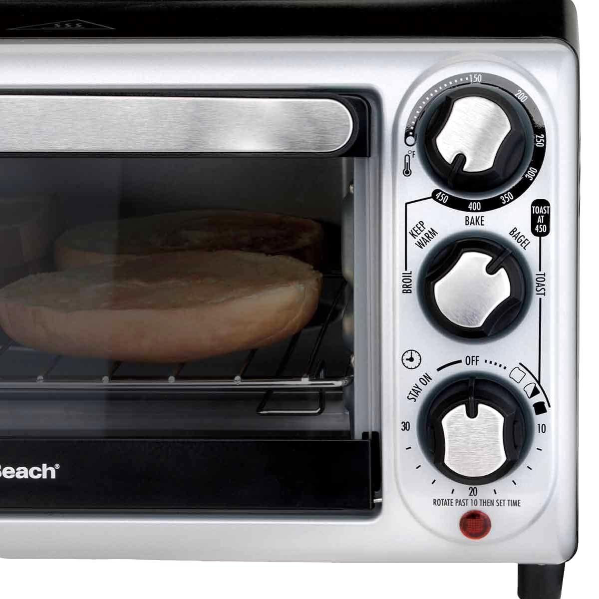 Hamilton Beach 31142 Horno Tostador de 4 Rebanadas, 5 Funciones, Plata