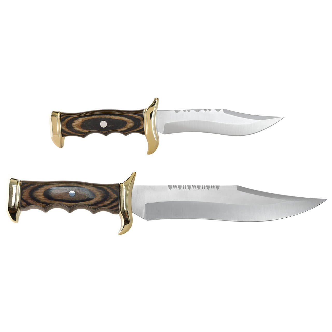 Set de cuchillos "Alpina", mango de madera stamina y zamak, con funda de piel, acero inoxidable, dureza AN58