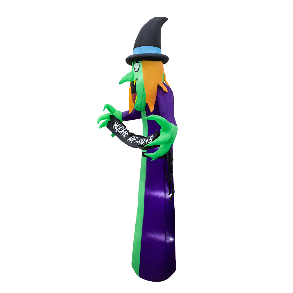 Inflable De Halloween Bruja de Miedo 2.4mts Con Luz Decorativo Exterior