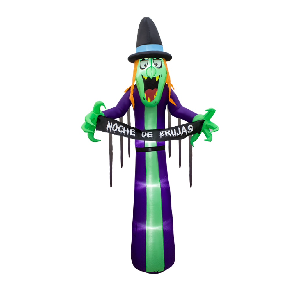 Inflable De Halloween Bruja de Miedo 2.4mts Con Luz Decorativo Exterior