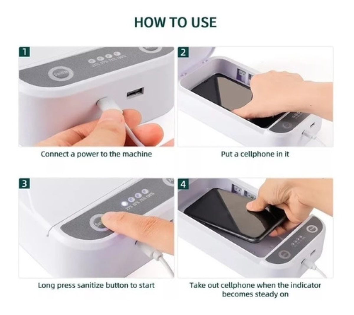 Caja Esterilizador Uv Instrumental Para Pinzas, uñas, manicura BLANCO