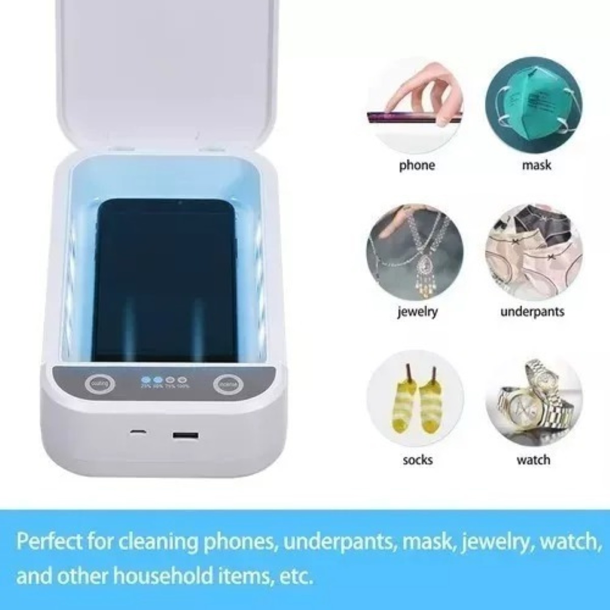 Caja Esterilizador Uv Instrumental Para Pinzas, uñas, manicura BLANCO
