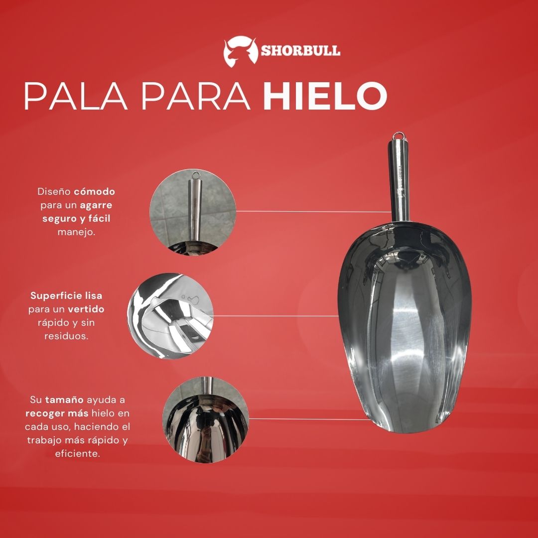 Pala de Hielo de  Acero Inoxidable Shorbull